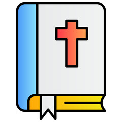 gradient color line icon easter  Bible