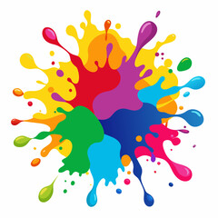 colorful ink splashes