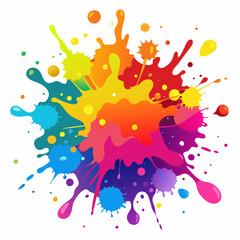 colorful ink splashes