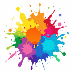 colorful ink splashes