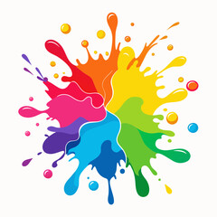 colorful ink splashes