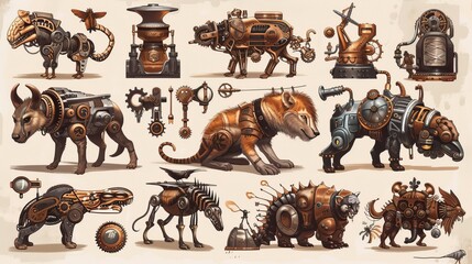 Steampunk animals