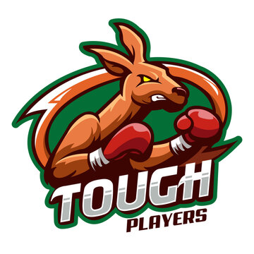 Kangaroo mascot and sports logo design.
Kangaroos Fighter Animal Logo Sports Club Team Badge
Boxing kangaroo mascot e sport logo design
