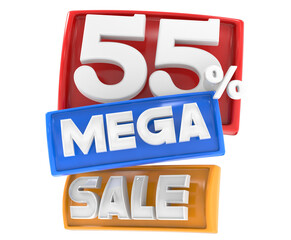 Mega Sale Up To 55 Off Offer Banner