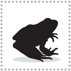 Frog Silhouette, cute Frog Vector Silhouette, Cute Frog cartoon Silhouette, Frog vector Silhouette, Frog icon Silhouette, Frog vector																									