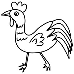 Chicken Hen drawing, Coloring Book 