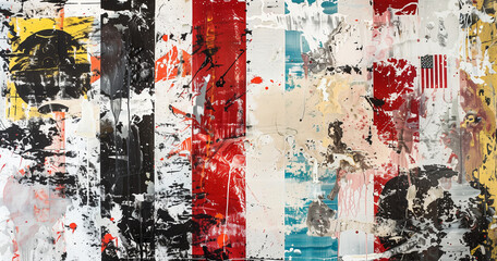 Stars, stripes and texture: Abstract Collage of USA