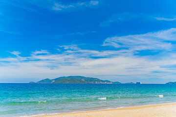 Fototapeta na wymiar City beach. The waterfront of Nha Trang city in Vietnam.