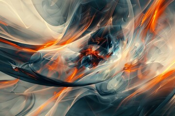 Fiery Abstract Energy Flow in Cool Tones
