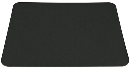 Black mouse pad made of rubber-based fabric isolated on a transparent background. Completely in focus. © gangster9686