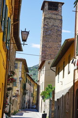 Clock Tower in Vicopisano; Tuscany, Italy