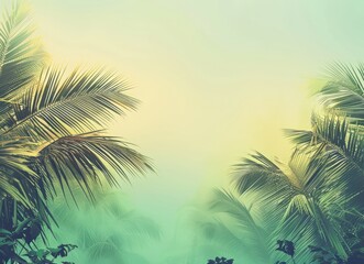 Fototapeta na wymiar the sun is shining through the palm trees on a sunny day