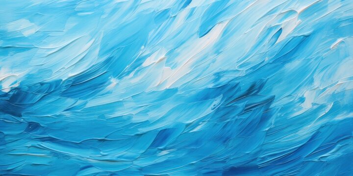 Abstract azure oil paint brushstrokes texture pattern contemporary painting wallpaper background