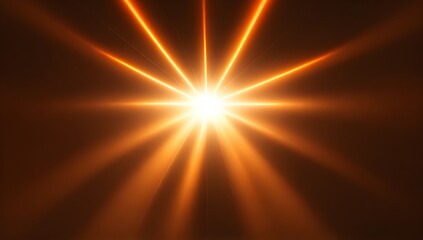 Abstract orange light background. Light rays on black background.
