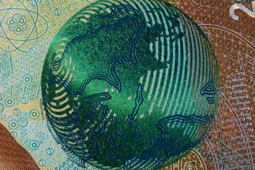 Closeup of 200 Swiss franc banknote