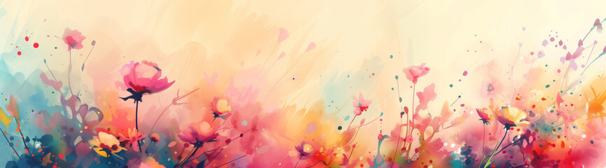 A symphony of watercolor flowers bursts forth, painting the horizon with their fiery sunset hues