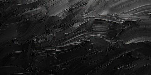Abstract black oil paint brushstrokes texture pattern contemporary painting wallpaper background - obrazy, fototapety, plakaty