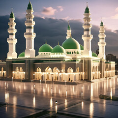 Prophet's Mosque, Saudi Arabia, architecture, Islamic, landmark, historical, religious, Medina.