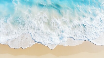 Fototapeta na wymiar Soothing close up view of gentle ocean waves gently washing up on sandy beach shorelines