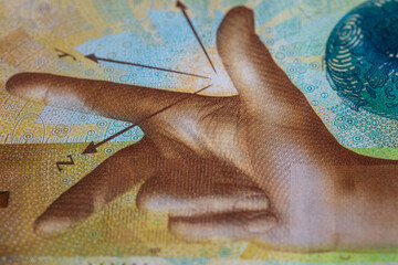Closeup of 200 Swiss franc banknote