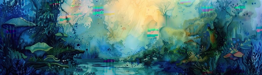 Mermaid cove, mystical watercolors, undersea fantasy --ar 7:2 --v 6