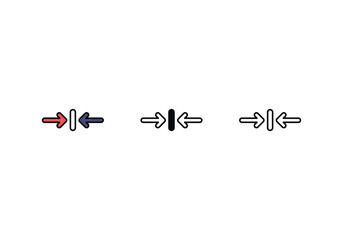 black line and glyph,color line,icon arrows