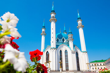 The Kul Sharif Mosque in summer sunny day. Kazan Kremlin. Republic of Tatarstan. Kazan. Russia - 744656661
