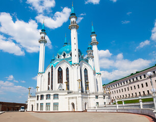 The Kul Sharif Mosque in summer sunny day. Kazan Kremlin. Republic of Tatarstan. Russia - 744656814