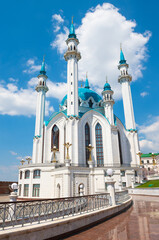 The Kul Sharif Mosque in summer sunny day. Kazan Kremlin. Republic of Tatarstan. Russia - 744656847