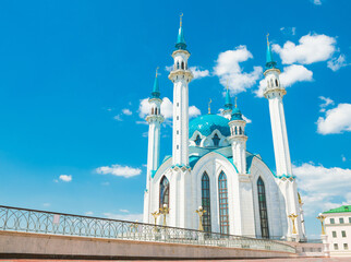The Kul Sharif Mosque in summer sunny day. Kazan Kremlin. Republic of Tatarstan. Russia - 744656868