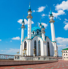 The Kul Sharif Mosque in summer sunny day. Kazan Kremlin. Republic of Tatarstan. Russia - 744656878