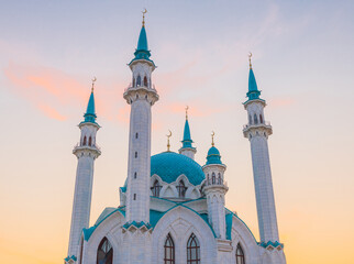 The Kul Sharif Mosque. Summer sunset. Kazan Kremlin. Republic of Tatarstan. Russia - 744657011