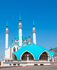 The Kul Sharif Mosque in summer sunny day. Kazan Kremlin. Republic of Tatarstan. Kazan. Russia - 744657019