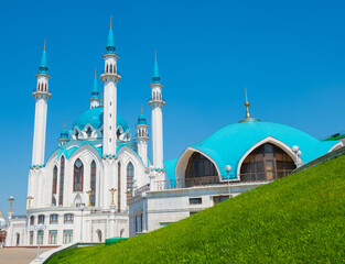 The Kul Sharif Mosque in summer sunny day. Kazan Kremlin. Republic of Tatarstan. Russia - 744657053