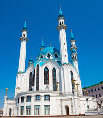 The Kul Sharif Mosque in summer sunny day. Kazan Kremlin. Republic of Tatarstan. Russia - 744657055