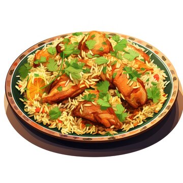 Delicious Fragrant Biryani with Chicken and Vegetables