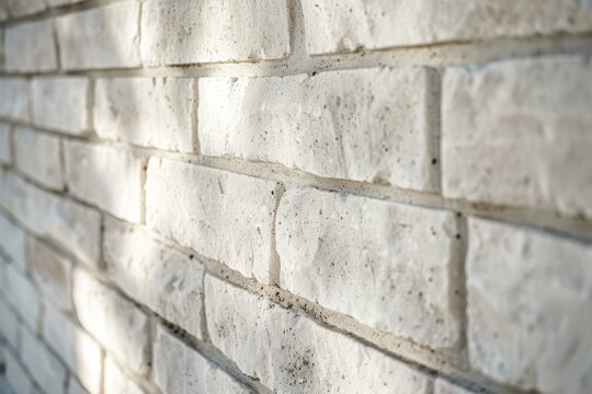 Close-up Texture of White Brick Wall, Background Concept