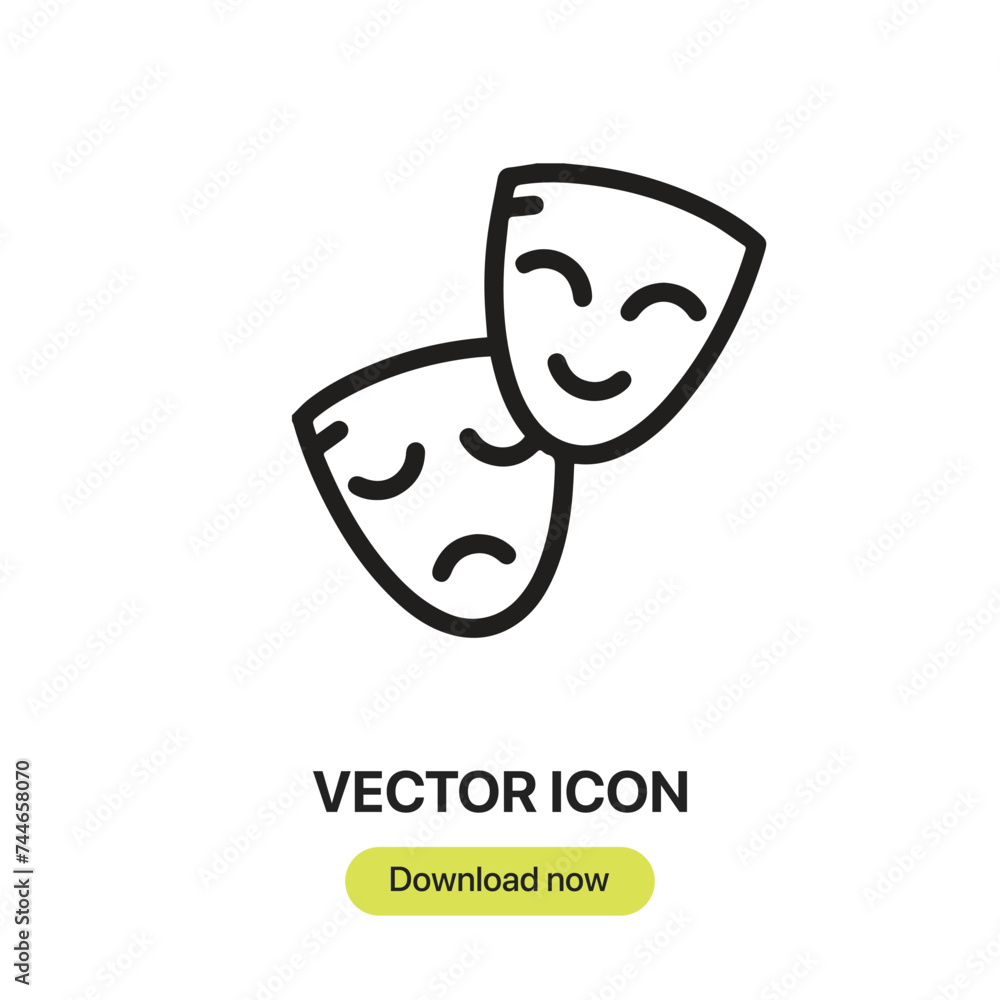 Poster masks icon vector. linear-style sign for mobile concept and web design. masks symbol illustration. p