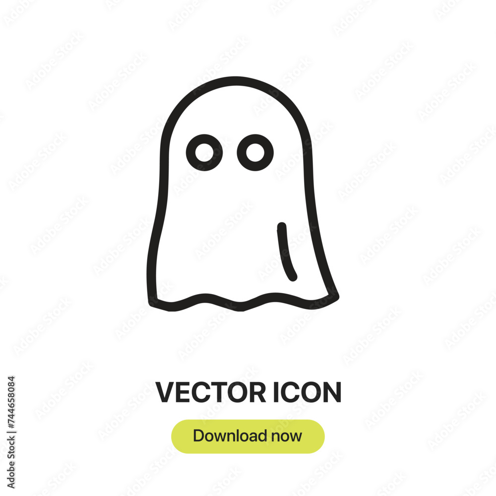 Fototapete ghost icon vector. linear-style sign for mobile concept and web design. ghost symbol illustration. p