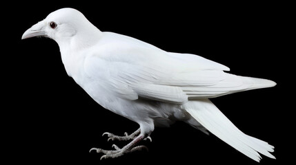 Fototapeta premium White crow isolated on black background