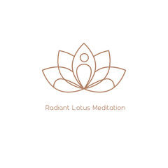 Modern and sleek logo for a yoga and meditation business, featuring a serene symbol with clean typography.