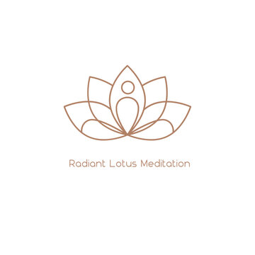 Modern and sleek logo for a yoga and meditation business, featuring a serene symbol with clean typography.