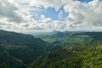 Fototapeta na wymiar Landscape near Le Morne in rural Mauritius