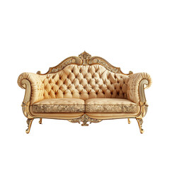 Luxury sofa or antique armchair isolated on transparent background generated by ai
