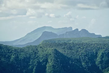 Glasbilder Le Morne, Mauritius Landscape near Le Morne in rural Mauritius