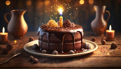 Fototapeta na wymiar cake with candles