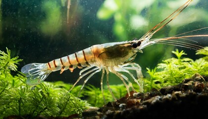 Tiger shrimp in freshwater aquarium