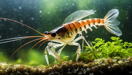 Obraz na płótnie Canvas Tiger shrimp in freshwater aquarium