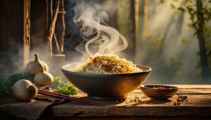 hot noodles in a bowl