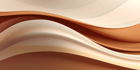 Abstract beige and brown gradient texture background with smooth waves